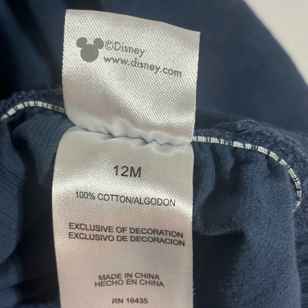 Disney Mickey Mouse Corduroy Baby Overalls - Navy 12 Months - Picture 10 of 10